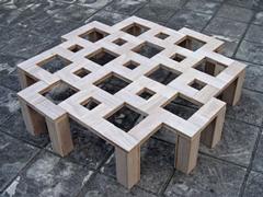 Flat plywood structure with holes